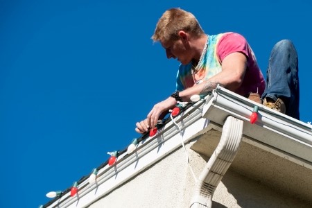 Christmas light installation